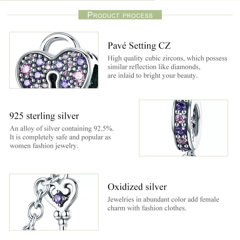 (imagen para) Cadena de seguridad en forma de cuchara con corazón de plata estilo Pandora - SC - Ver 7
