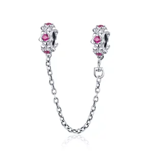 (imagen para) Cadena de seguridad estilo Pandora de plata con guirnalda de hadas - BSC035