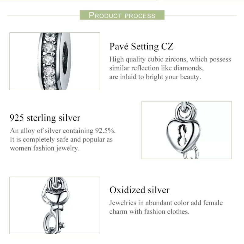 (imagen para) Cadena de seguridad Pandora Style Silver Only Love - SCC606 - Ver 6