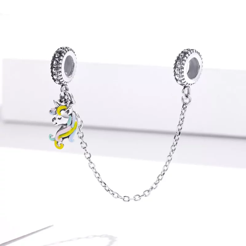 (imagen para) Pandora Style Cadena de Seguridad de Pony Colorido Plateado - SCC1571 - Ver 2
