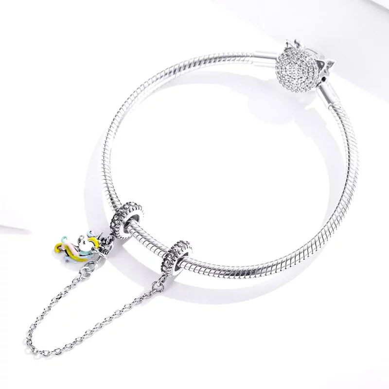 (imagen para) Pandora Style Cadena de Seguridad de Pony Colorido Plateado - SCC1571 - Ver 3