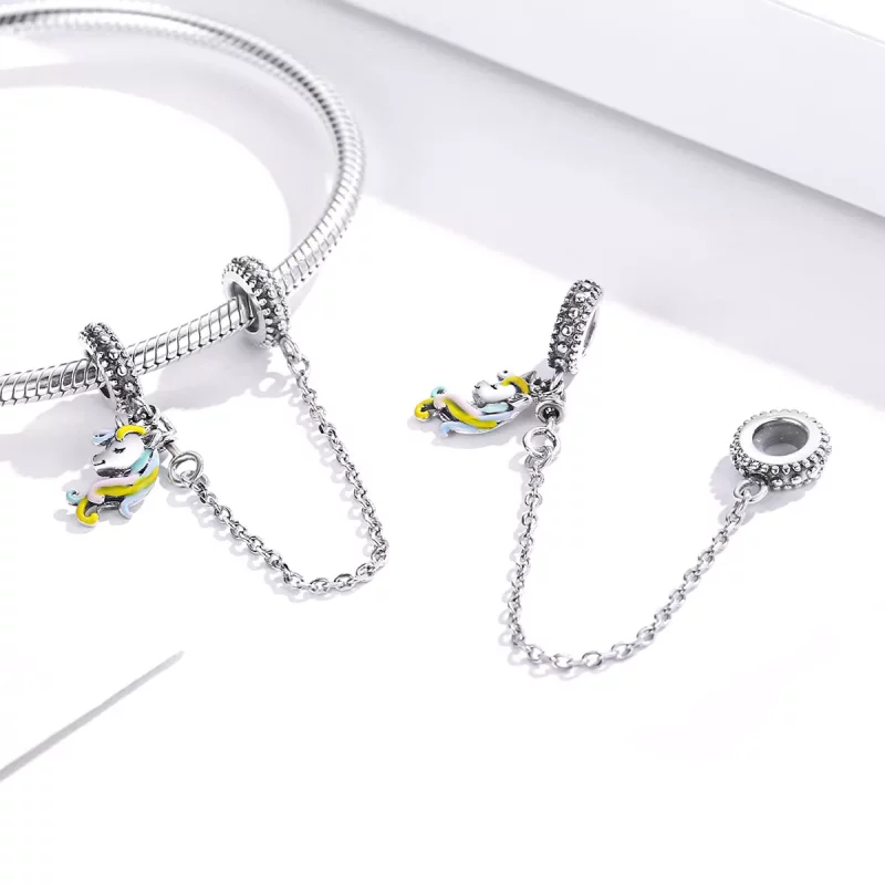 (imagen para) Pandora Style Cadena de Seguridad de Pony Colorido Plateado - SCC1571 - Ver 4