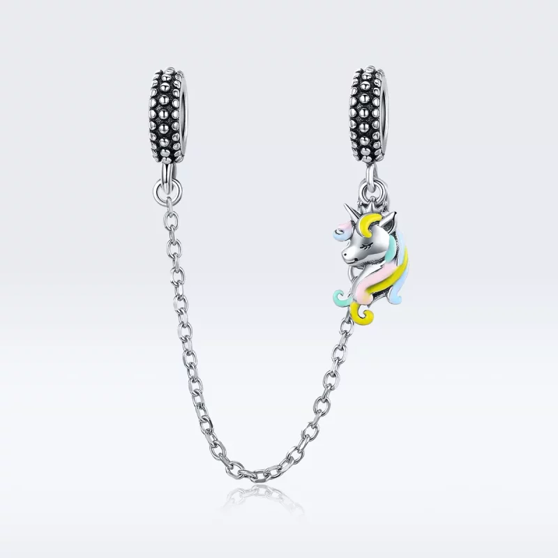 (imagen para) Pandora Style Cadena de Seguridad de Pony Colorido Plateado - SCC1571 - Ver 5