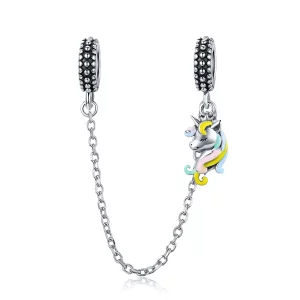 (imagen para) Pandora Style Cadena de Seguridad de Pony Colorido Plateado - SCC1571