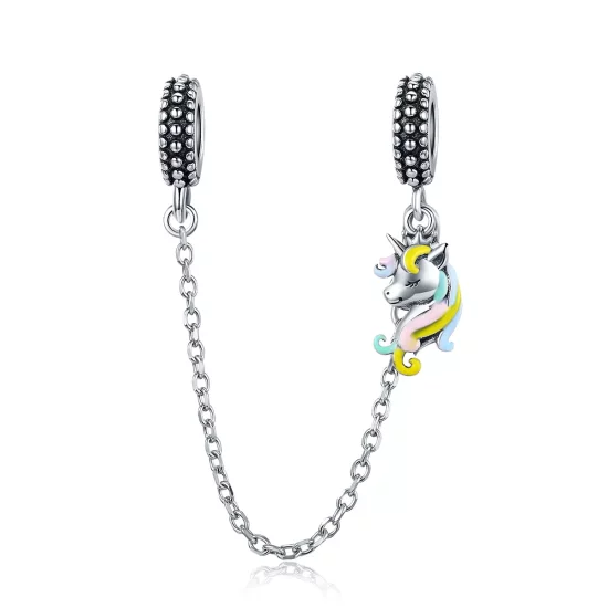 (imagen para) Pandora Style Cadena de Seguridad de Pony Colorido Plateado - SCC1571