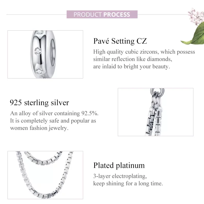 (imagen para) Pulsera de seguridad de cadena simple estilo Pandora en plata - SCC1419 - Ver 8