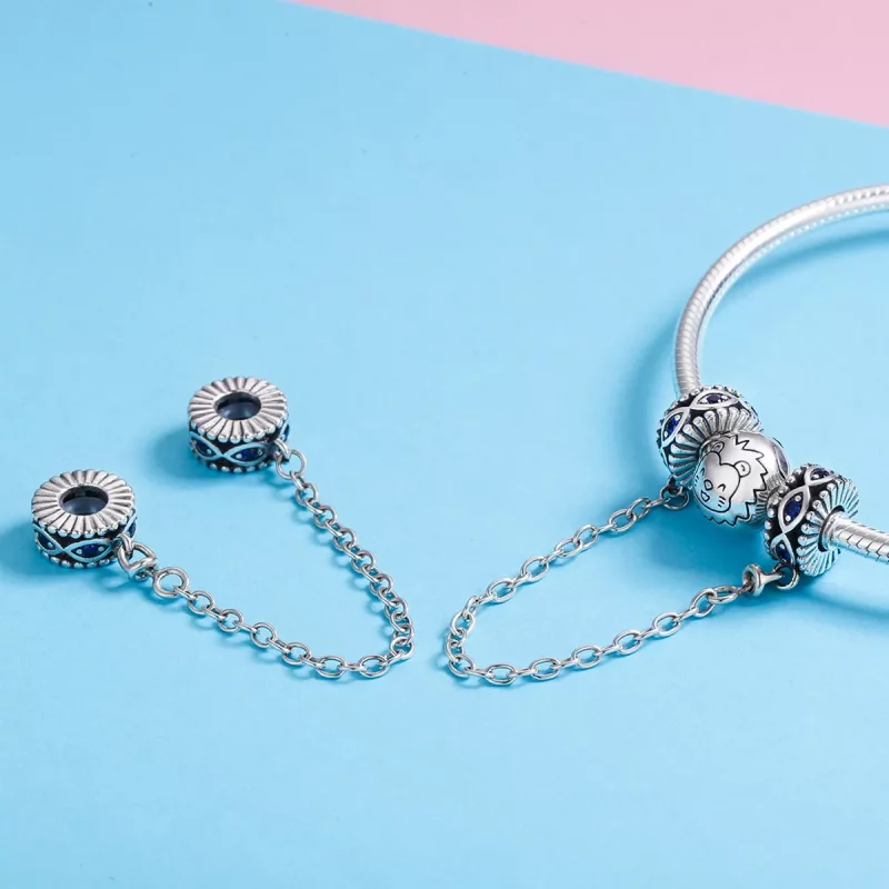 (imagen para) Pulsera de seguridad de ojo del diablo estilo Pandora en plata - SCC617 - Ver 5