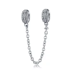 (imagen para) Pulsera de seguridad estilo Pandora con cadena plateada - SCC812