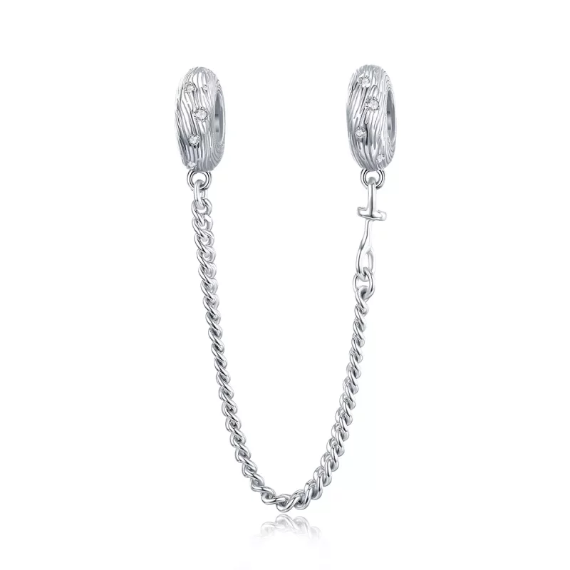 (imagen para) Pulsera de seguridad estilo Pandora en plata con diseño de ondas de agua - SCC1577