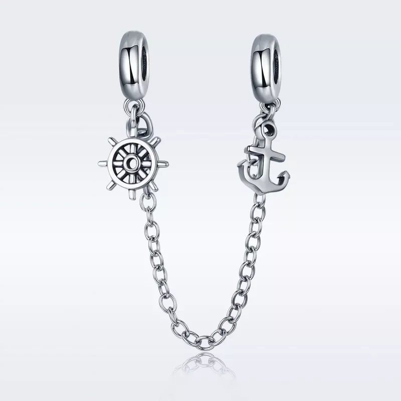 (imagen para) Pulsera de seguridad estilo Pandora en plata - SCC604 Viaje - Ver 2