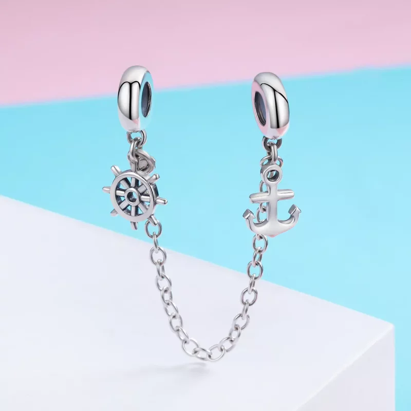 (imagen para) Pulsera de seguridad estilo Pandora en plata - SCC604 Viaje - Ver 3