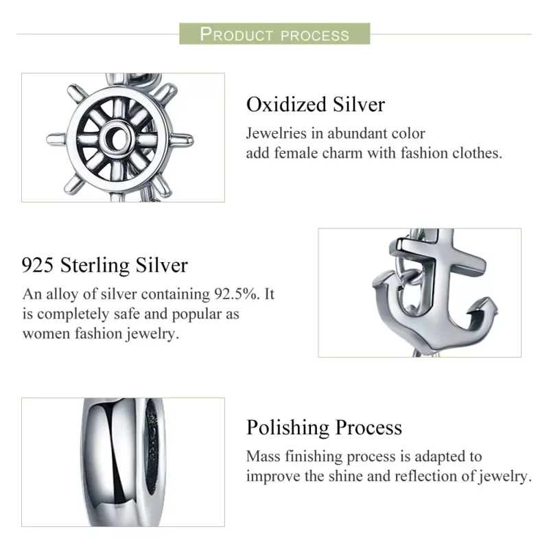 (imagen para) Pulsera de seguridad estilo Pandora en plata - SCC604 Viaje - Ver 6