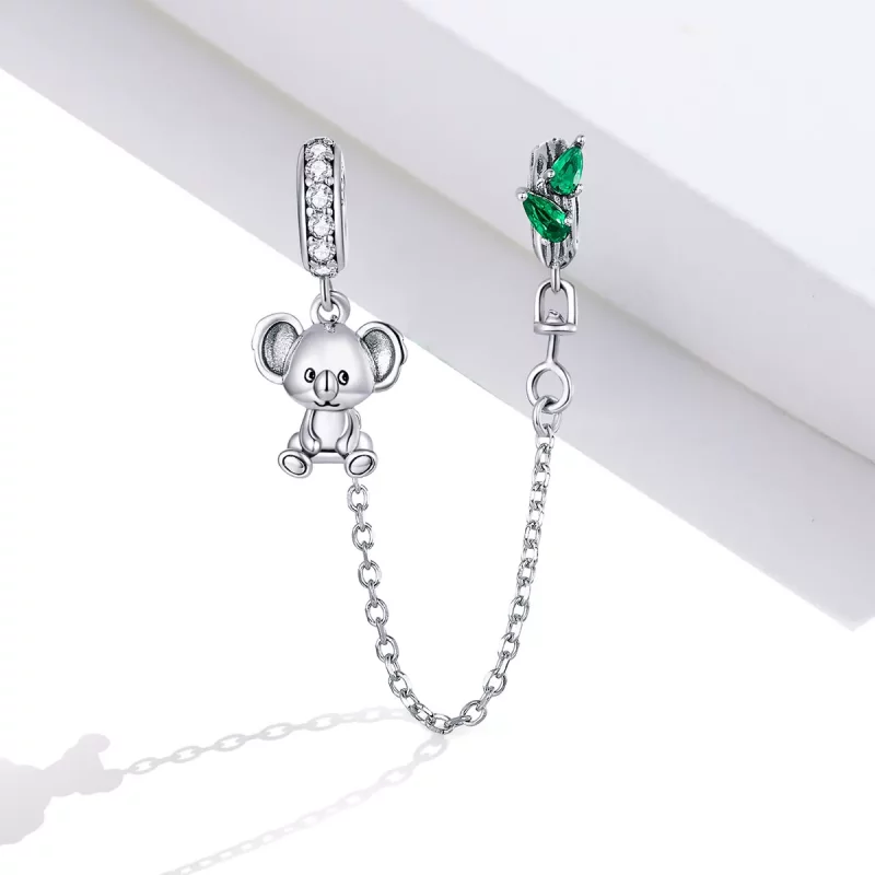 (imagen para) Pulsera de seguridad Koala lindo de estilo Pandora en plata - SCC1523 - Ver 2