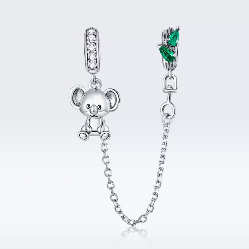 (imagen para) Pulsera de seguridad Koala lindo de estilo Pandora en plata - SCC1523 - Ver 5