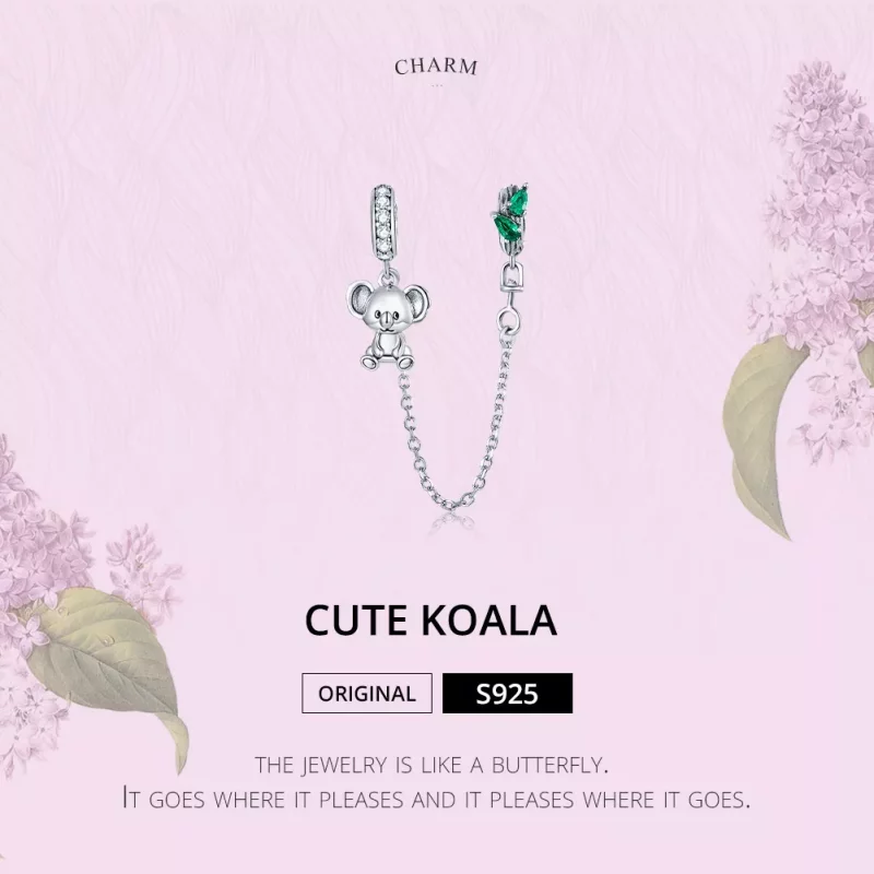 (imagen para) Pulsera de seguridad Koala lindo de estilo Pandora en plata - SCC1523 - Ver 6