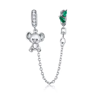 Pulsera de seguridad Koala lindo de estilo Pandora en plata - SCC1523 (imagen para) Pulsera de seguridad Koala lindo de estilo Pandora en plata - SCC1523