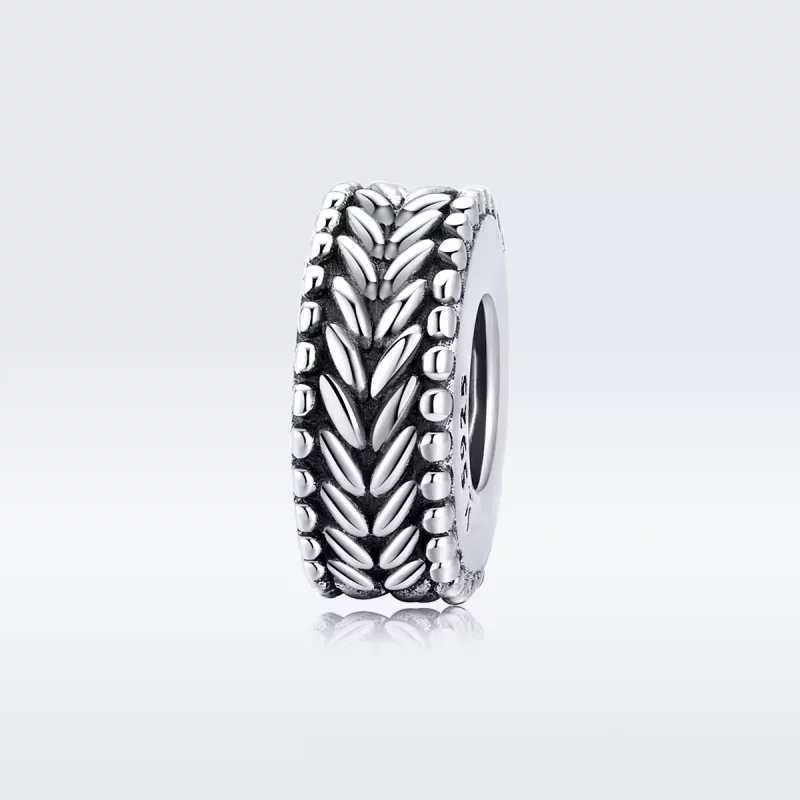 (imagen para) Charm de Espaciador de Trigo de Plata Estilo Pandora - SCC1452 - Ver 5
