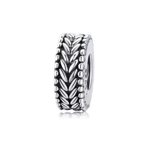 (imagen para) Charm de Espaciador de Trigo de Plata Estilo Pandora - SCC1452