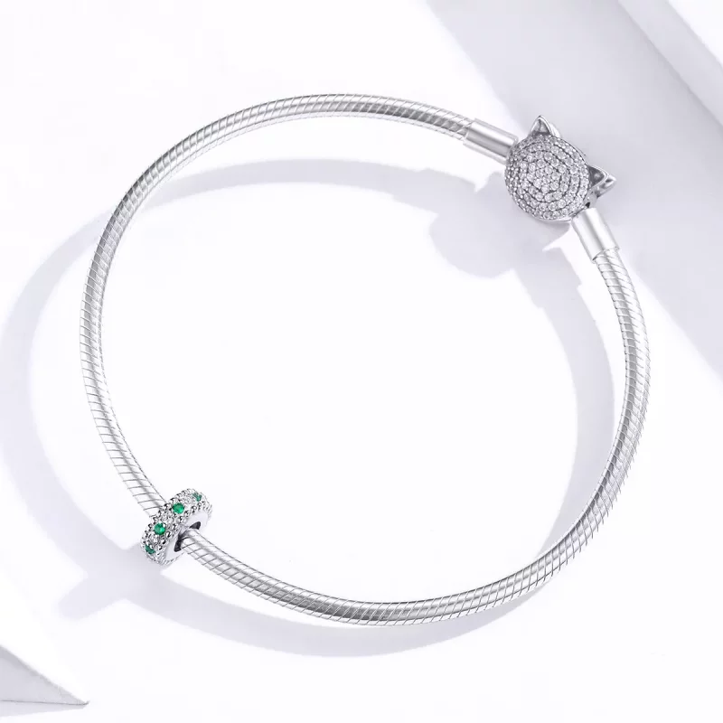 (imagen para) Charm de estilo Pandora plateado retro - BSC185 - Ver 3