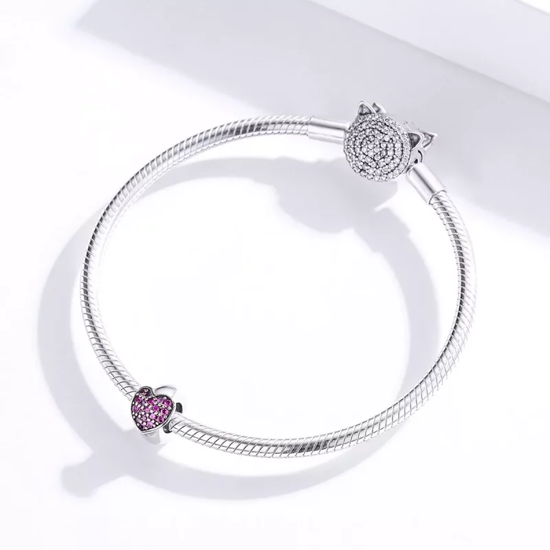 (imagen para) Charm de separador de amor en plata estilo Pandora - SCC1336 - Ver 3