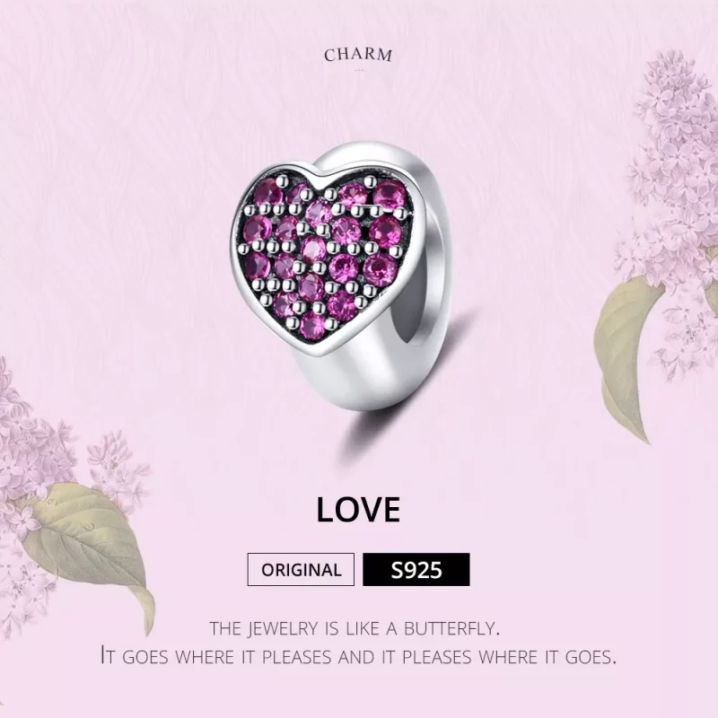 (imagen para) Charm de separador de amor en plata estilo Pandora - SCC1336 - Ver 6