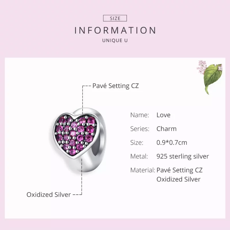 (imagen para) Charm de separador de amor en plata estilo Pandora - SCC1336 - Ver 7