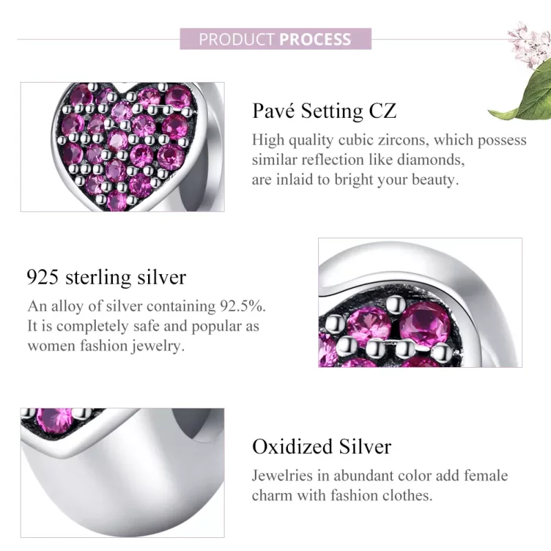 (imagen para) Charm de separador de amor en plata estilo Pandora - SCC1336 - Ver 8