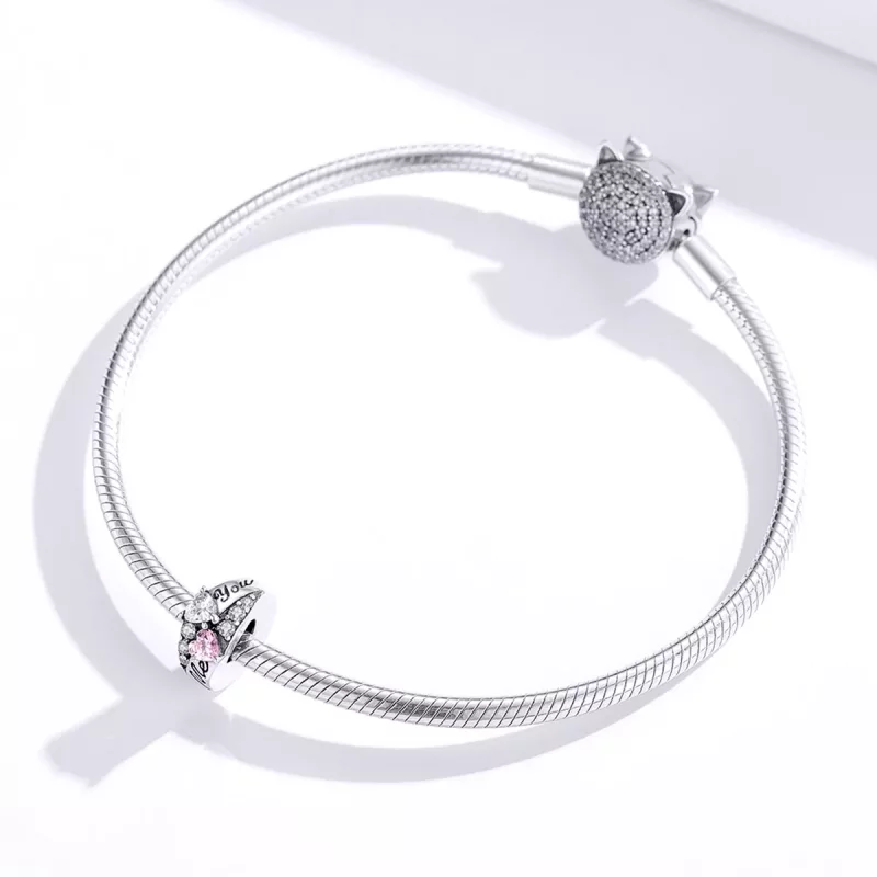 (imagen para) Charm de separador de corazón dulce de estilo Pandora en plata - BSC283 - Ver 2