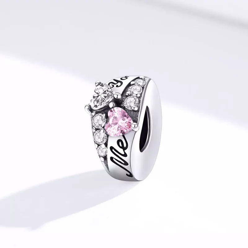 (imagen para) Charm de separador de corazón dulce de estilo Pandora en plata - BSC283 - Ver 4