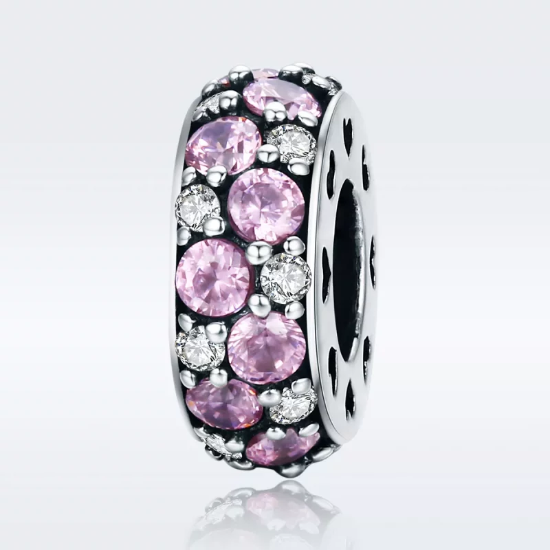 (imagen para) Charm de separador de corazón plateado al estilo Pandora - SCC635 - Ver 2