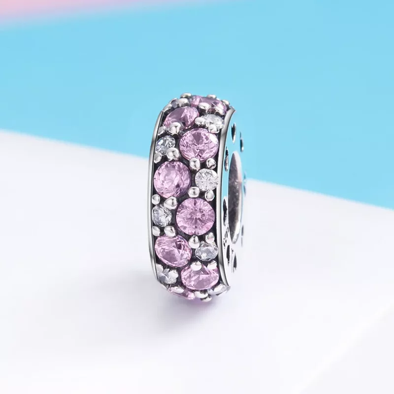 (imagen para) Charm de separador de corazón plateado al estilo Pandora - SCC635 - Ver 7