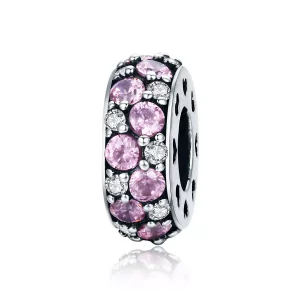 (imagen para) Charm de separador de corazón plateado al estilo Pandora - SCC635