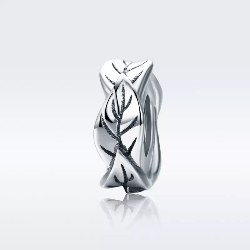 (imagen para) Charm de separador de hojas blancas de plata al estilo Pandora - SCC597 - Ver 2