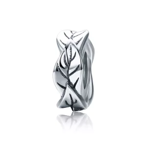 (imagen para) Charm de separador de hojas blancas de plata al estilo Pandora - SCC597