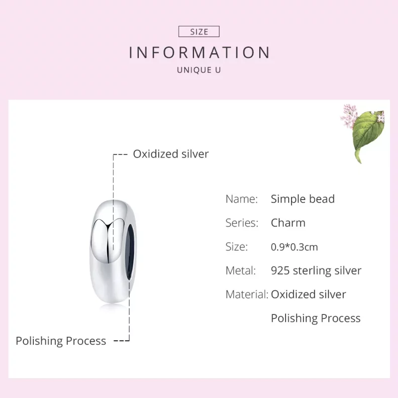 (imagen para) Charm de separador simple en plata estilo Pandora - SCC1450 - Ver 7