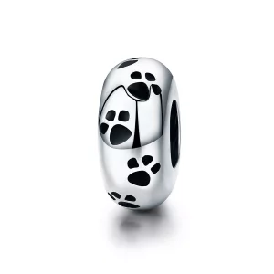 (imagen para) Charm espaçador de huella de mascota en plata estilo Pandora - SCC594