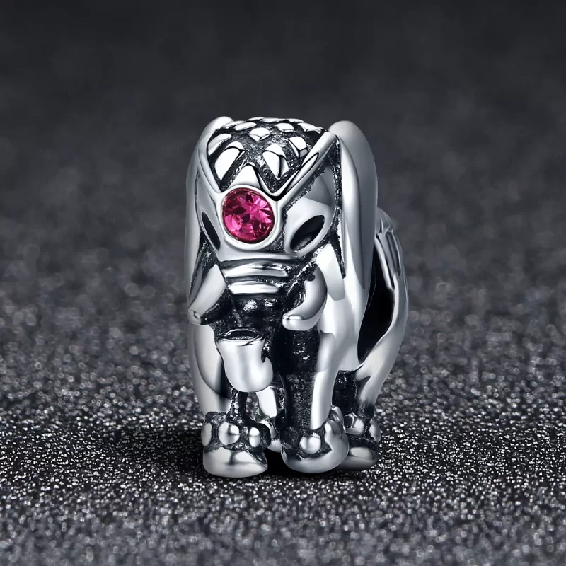 (imagen para) Charm espaciador de bebé elefante lindo en estilo Pandora de plata - SCC321 - Ver 2