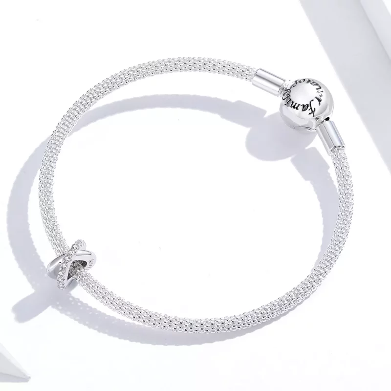 (imagen para) Charm espaciador de estilo Pandora en plata elegante - BSC214 - Ver 2