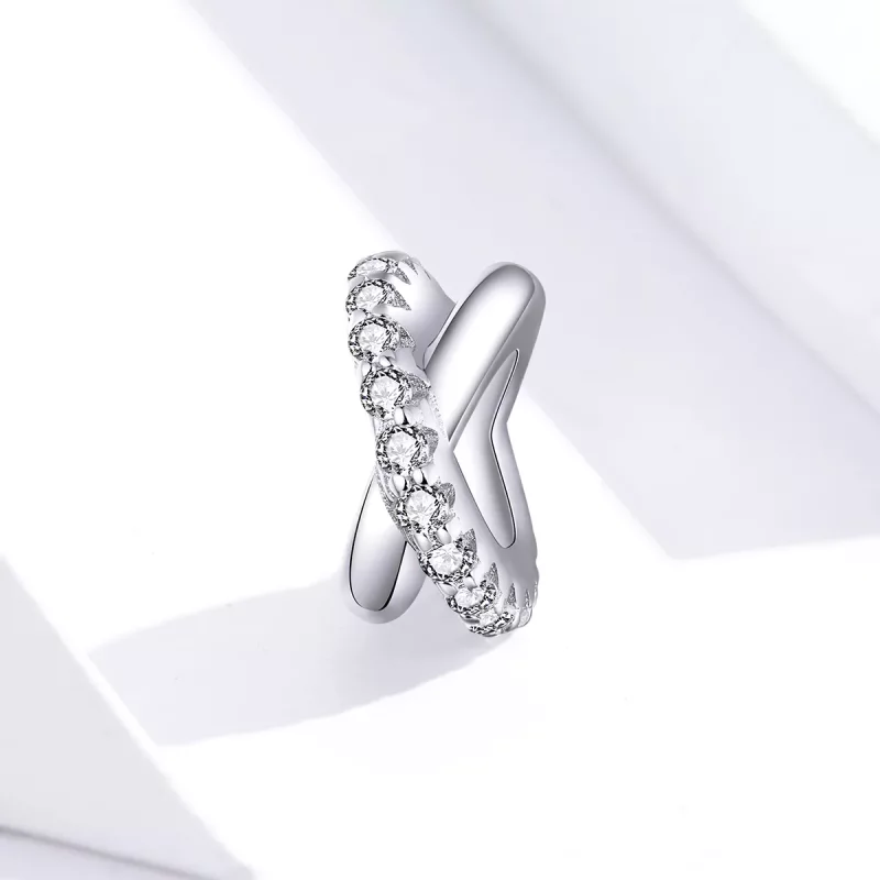 (imagen para) Charm espaciador de estilo Pandora en plata elegante - BSC214 - Ver 4