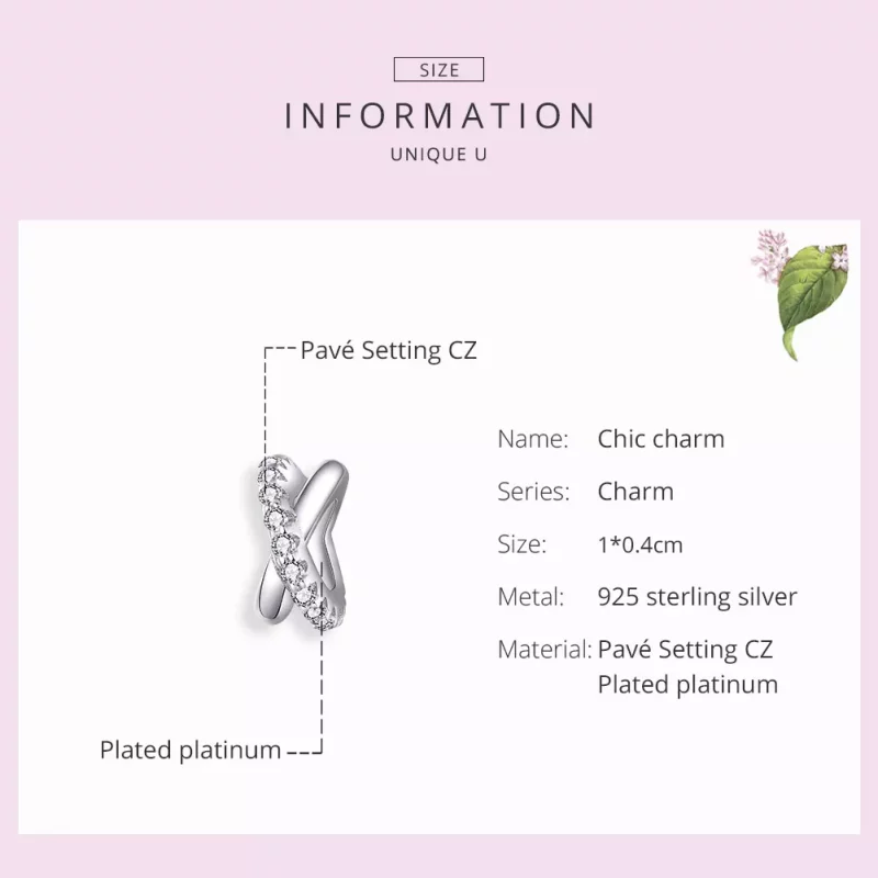 (imagen para) Charm espaciador de estilo Pandora en plata elegante - BSC214 - Ver 6