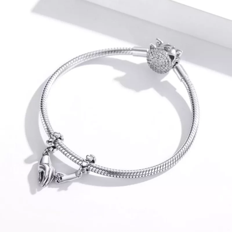 (imagen para) Charm espaciador de plata estilo Pandora, mano a mano - SCC1700 - Ver 3
