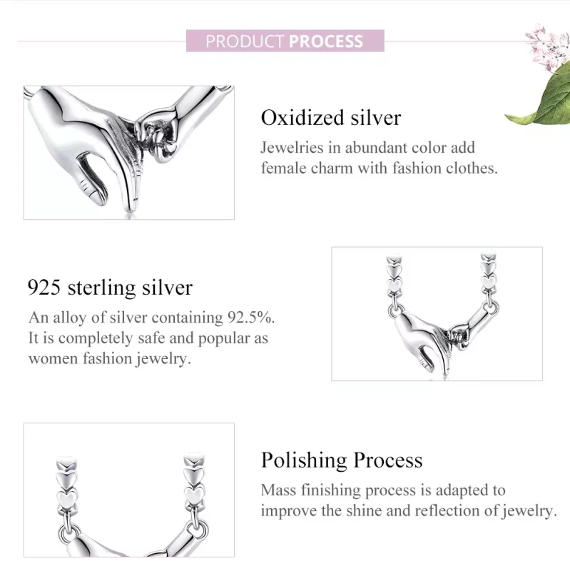 (imagen para) Charm espaciador de plata estilo Pandora, mano a mano - SCC1700 - Ver 8