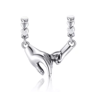 (imagen para) Charm espaciador de plata estilo Pandora, mano a mano - SCC1700