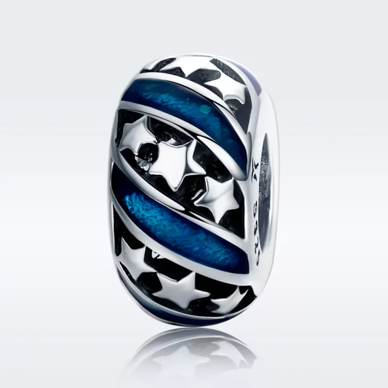 (imagen para) Charm espaciador estilo Pandora plateado The Shining Star River - SCC636 - Ver 2