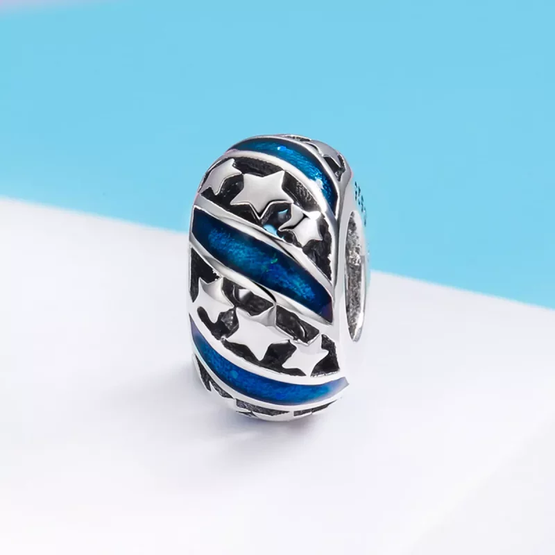 (imagen para) Charm espaciador estilo Pandora plateado The Shining Star River - SCC636 - Ver 3