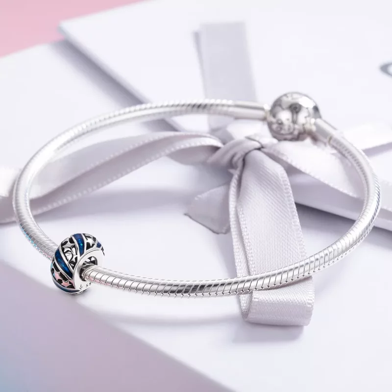 (imagen para) Charm espaciador estilo Pandora plateado The Shining Star River - SCC636 - Ver 4
