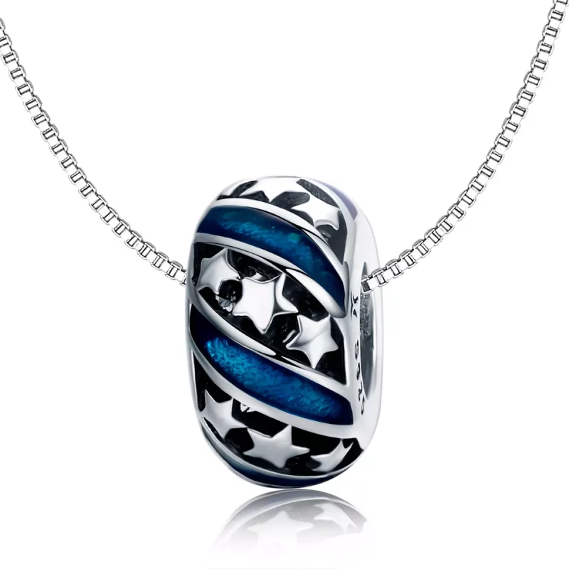 (imagen para) Charm espaciador estilo Pandora plateado The Shining Star River - SCC636 - Ver 7