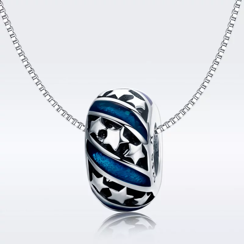(imagen para) Charm espaciador estilo Pandora plateado The Shining Star River - SCC636 - Ver 8