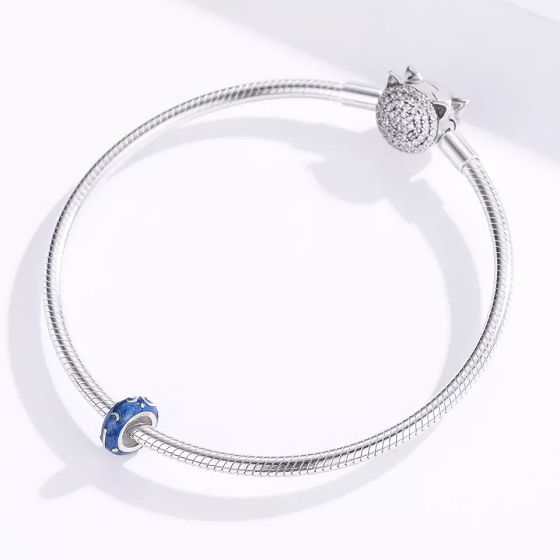 (imagen para) Charm espaciador Pandora Style Silver Star Glow - SCC1388 - Ver 3