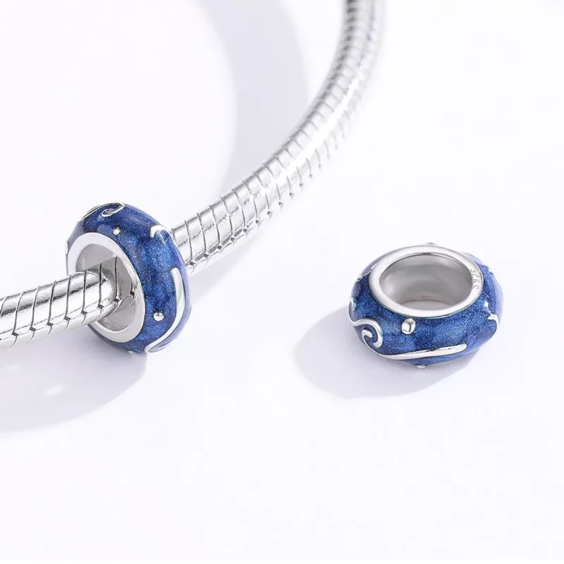 (imagen para) Charm espaciador Pandora Style Silver Star Glow - SCC1388 - Ver 4